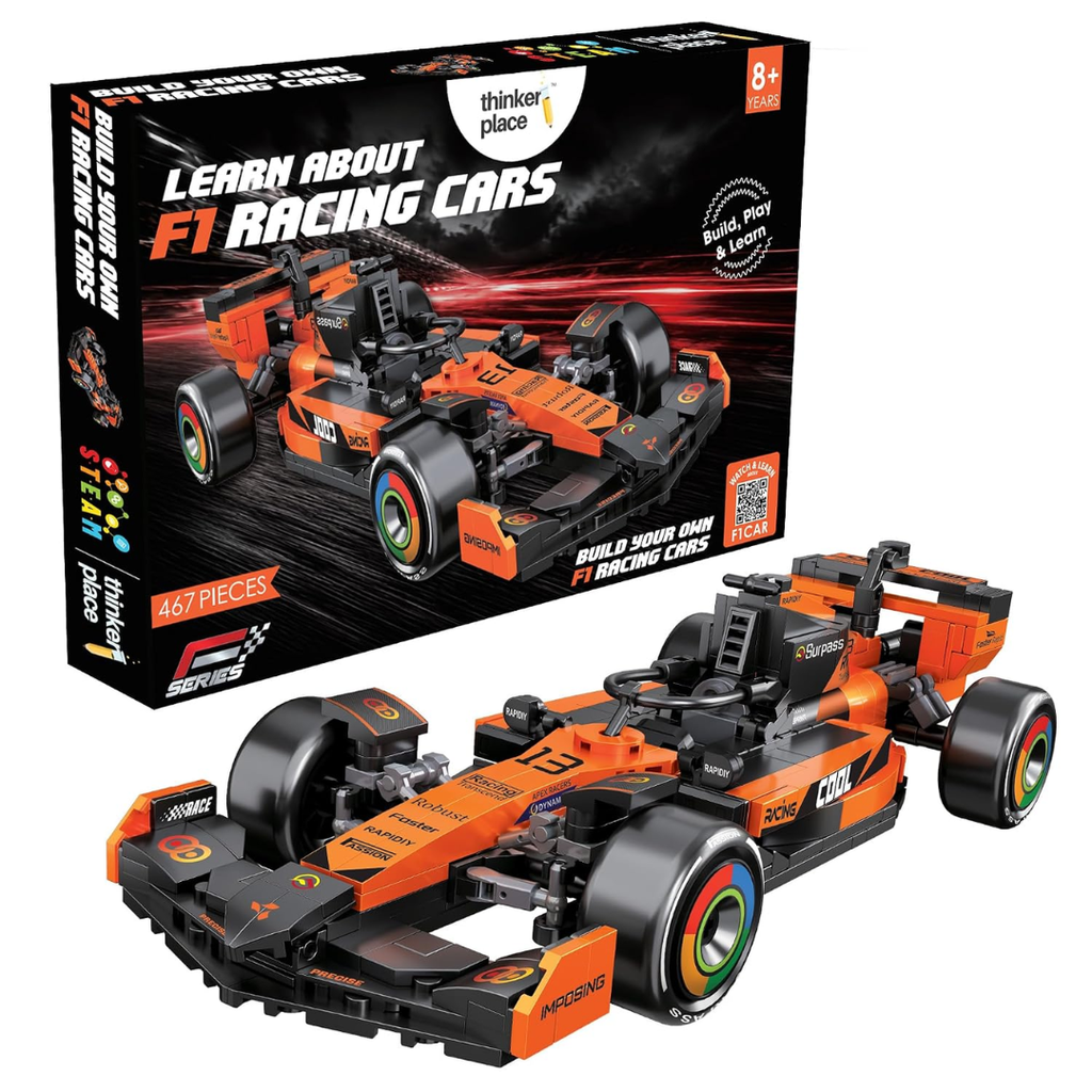Roaring F1 Race Car Building Block Toy Set for 7+ (467 Pcs) Racing Car Construction Toy for Kids Age 7+ | STEM Learning Toy | Creative DIY Model Kit for Gifting Boys & Girls