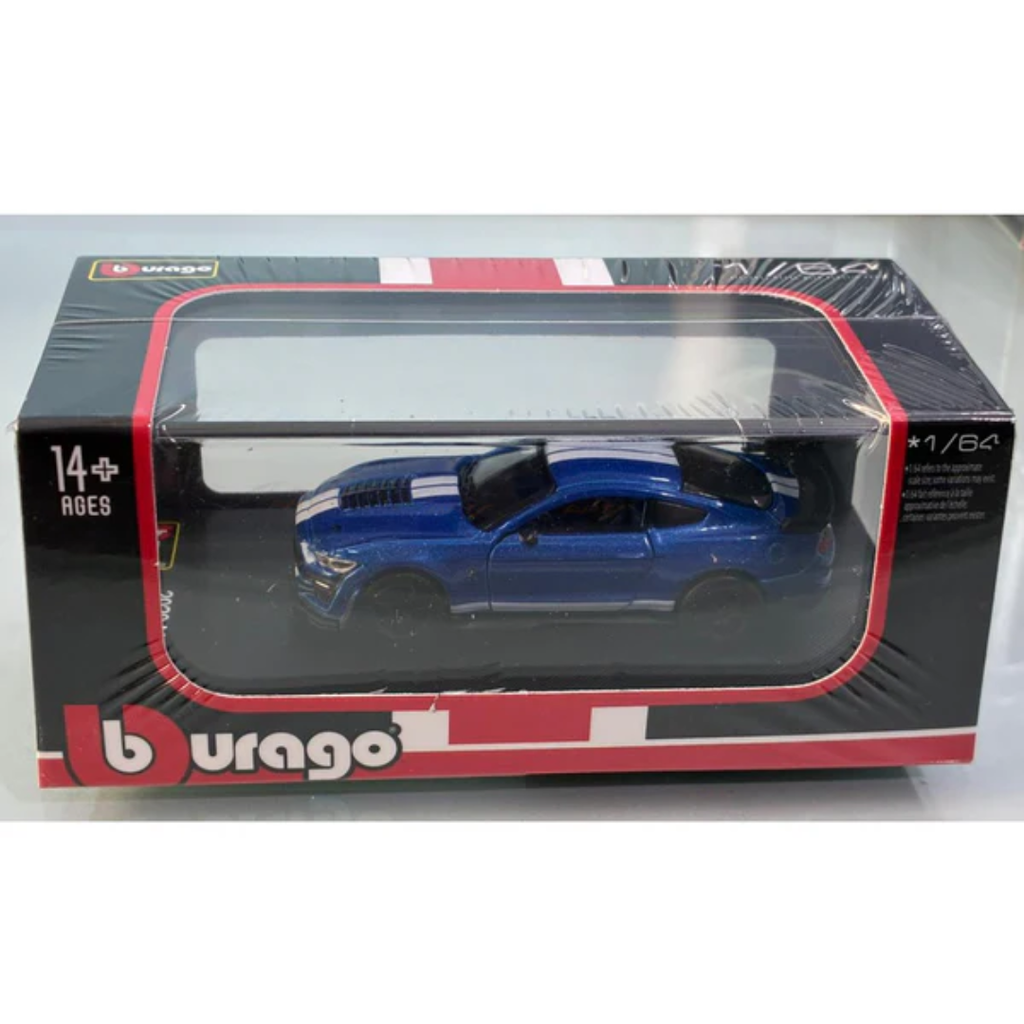 2020 Shelby Mustang GT500 blue 1:64 Bburago Licensed Diecast Scale Model Car Collectible