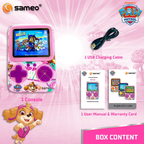Sameo SG3000 Paw Patrol Edition Handheld Video Game Console, Retro Mini Game with 500 Classic Retro Game TV Compatible for Kids, Rechargeable - Skye Pink