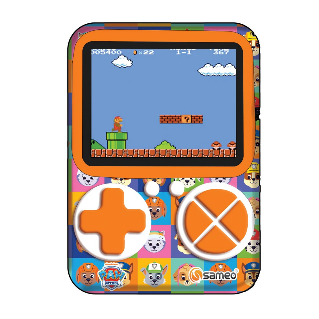 Sameo SG3000 Paw Patrol Edition Handheld Video Game Console, Retro Mini Game with 500 Classic Retro Game TV Compatible for Kids, Rechargeable - Zuma Orange