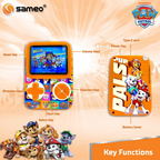 Sameo SG3000 Paw Patrol Edition Handheld Video Game Console, Retro Mini Game with 500 Classic Retro Game TV Compatible for Kids, Rechargeable - Zuma Orange