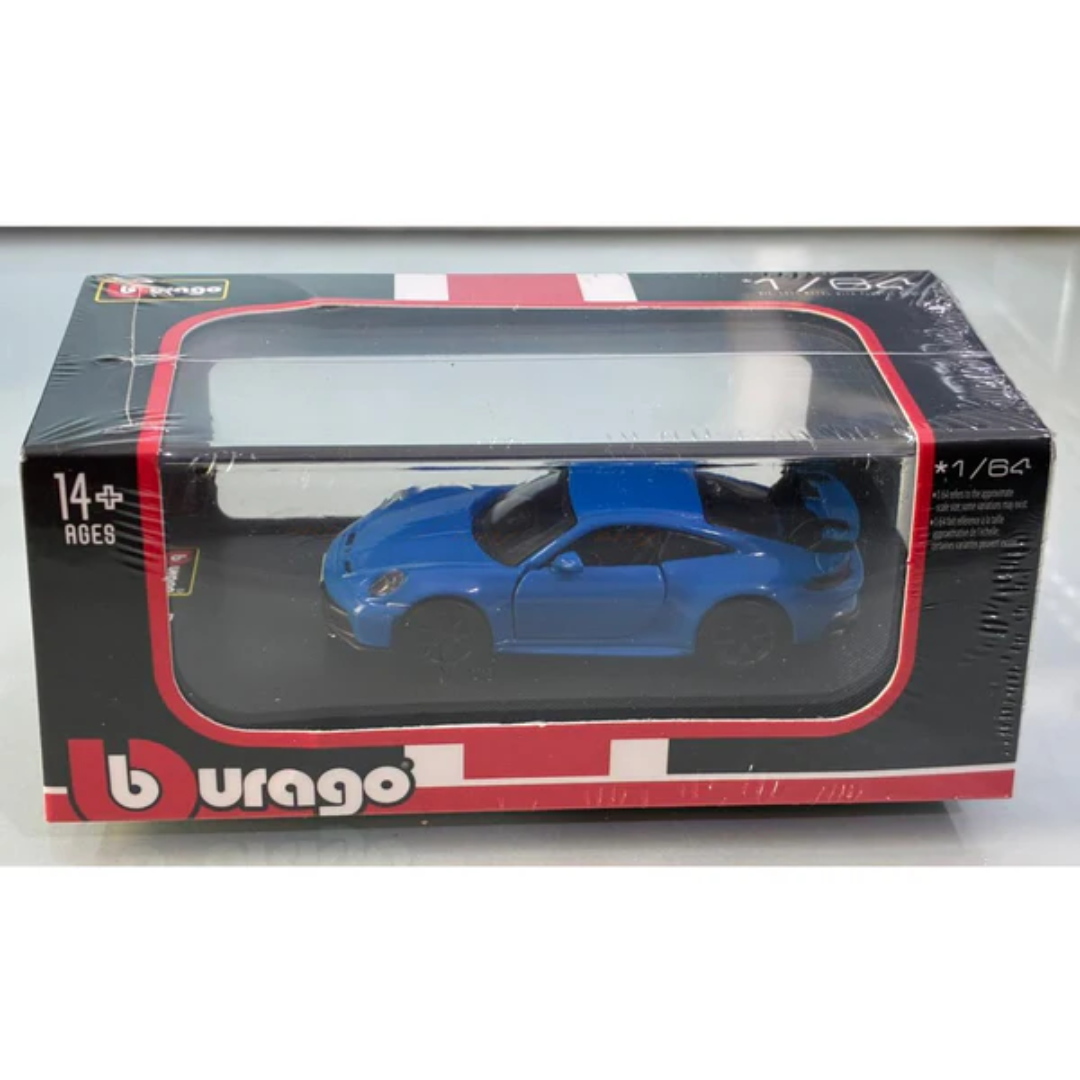 Porsche 911 GT3 Blue 1:64 Bburago Licensed Diecast Scale Model Car Collectible