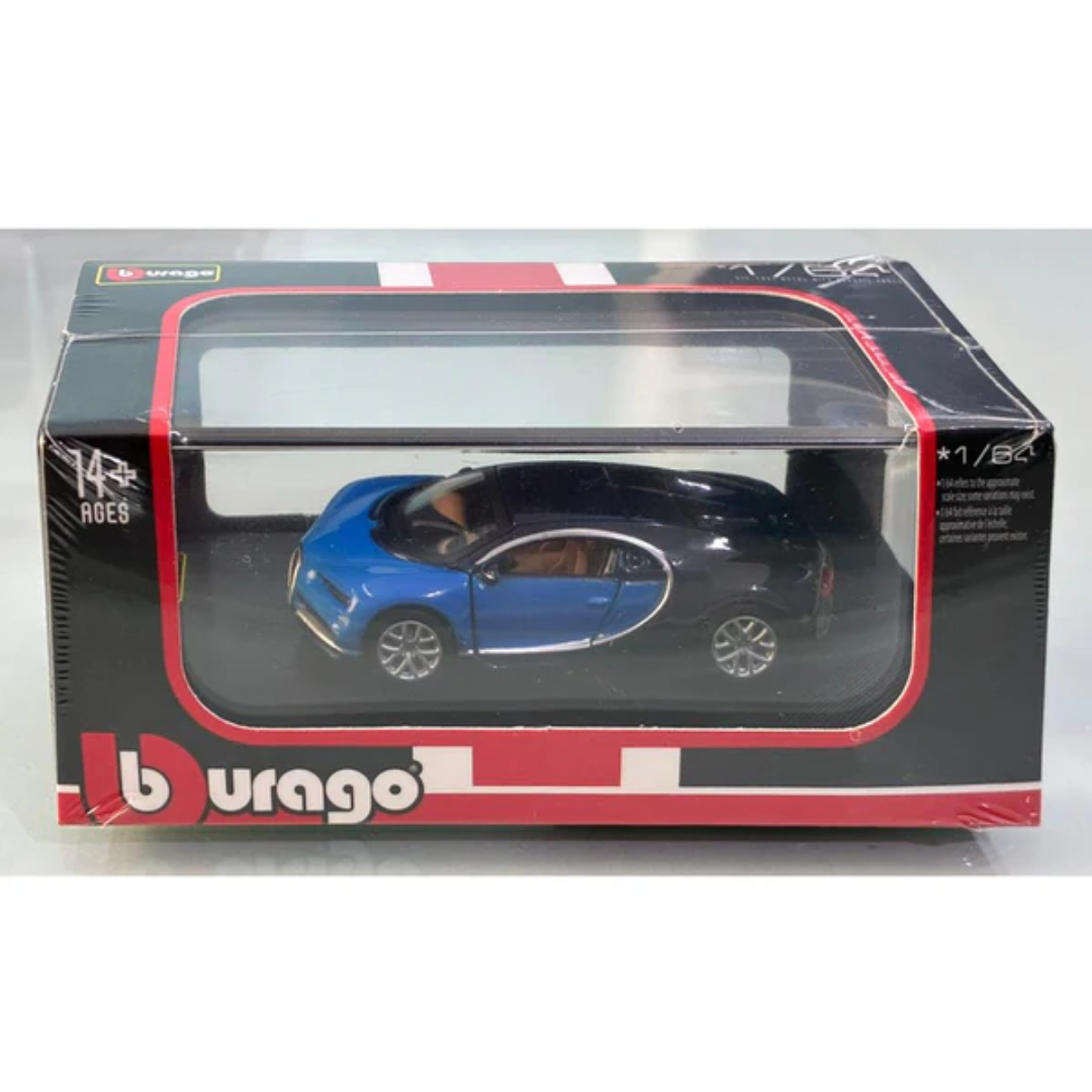 Bugatti Chiron Blue 1:64 Bburago Licensed Diecast Scale Model Car Collectible