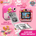 Sameo SC-Q5 Paw Patrol Edition Instant Print Camera for Kids| Ink-Free Thermal Printing | Kids Digital Camera with 2.4” IPS Screen | 32GB Card, Sticker Paper & Pens - Skpe Pink