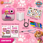 Sameo SC-Q5 Paw Patrol Edition Instant Print Camera for Kids| Ink-Free Thermal Printing | Kids Digital Camera with 2.4” IPS Screen | 32GB Card, Sticker Paper & Pens - Skpe Pink