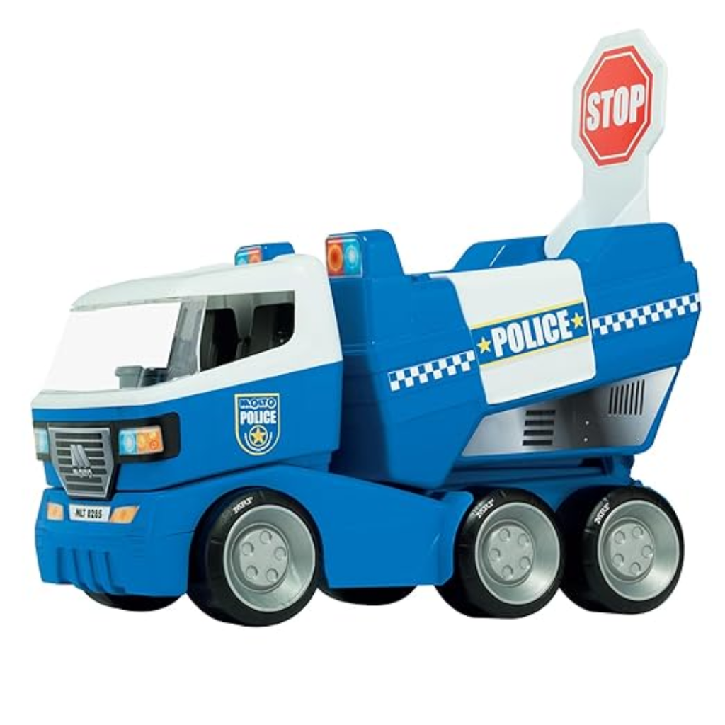 Funskool MOLTO Police Truck, Toy Truck, Nesting & Stackable Toy for Kids, Encourages Learning & Development, Fun Activity for Babies, Gift Set for Kid, Age 1, 2, 3, 4, 5 Months