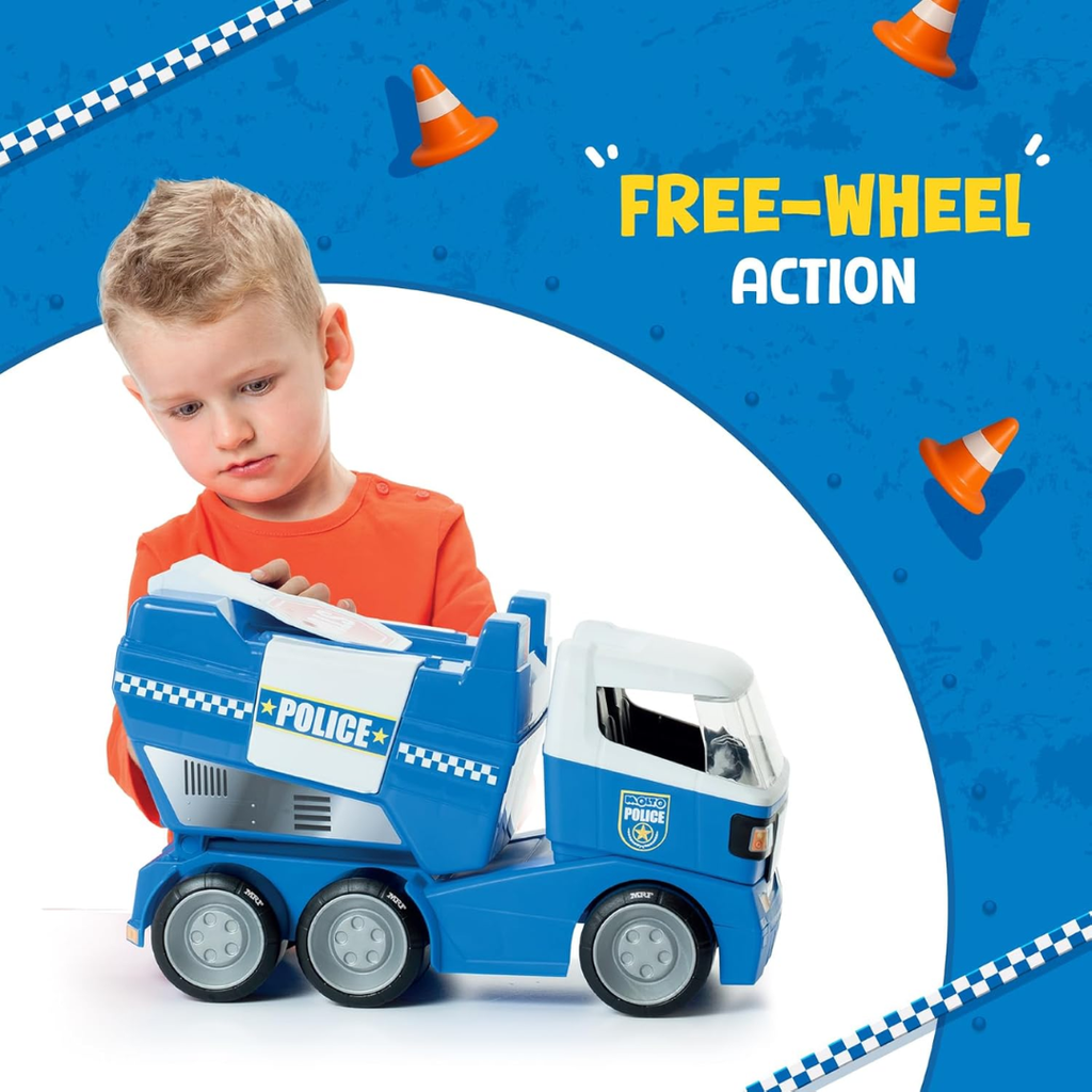 Funskool MOLTO Police Truck, Toy Truck, Nesting & Stackable Toy for Kids, Encourages Learning & Development, Fun Activity for Babies, Gift Set for Kid, Age 1, 2, 3, 4, 5 Months
