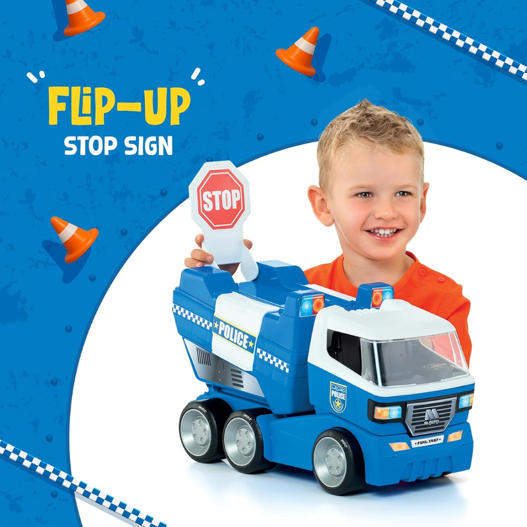 Funskool MOLTO Police Truck, Toy Truck, Nesting & Stackable Toy for Kids, Encourages Learning & Development, Fun Activity for Babies, Gift Set for Kid, Age 1, 2, 3, 4, 5 Months