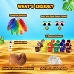 KREEDA- Coconut Shells Art & Craft Kit, CocoAngry Birds DIY Creative Activity, Coconut Shell Painting
