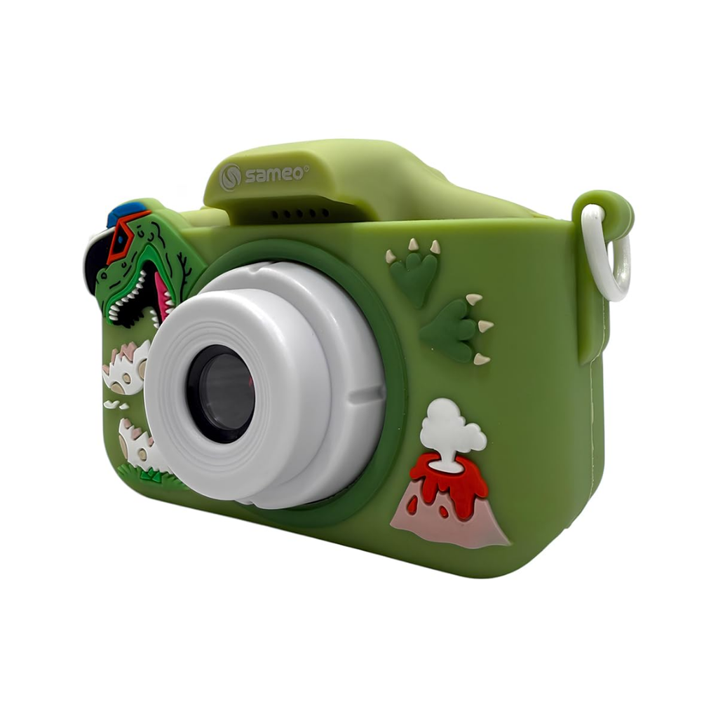 Sameo Dinosaur 48MP Kids Digital Camera with Video Recorder|2-Inch Screen & 8GB SD Card|Birthday Gift for Boys & Girls Ages 5-10|Mini Camera for Fun Photo & Video|Best Toy Camera for Kids- Olive Green
