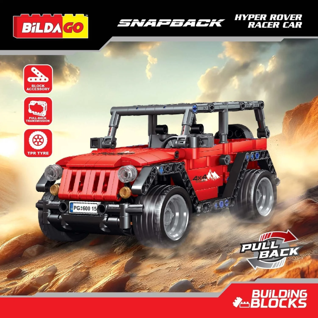 Bildago Snapback Racers - Hyper Rover - Pull back Racer Car (477 Pcs)
