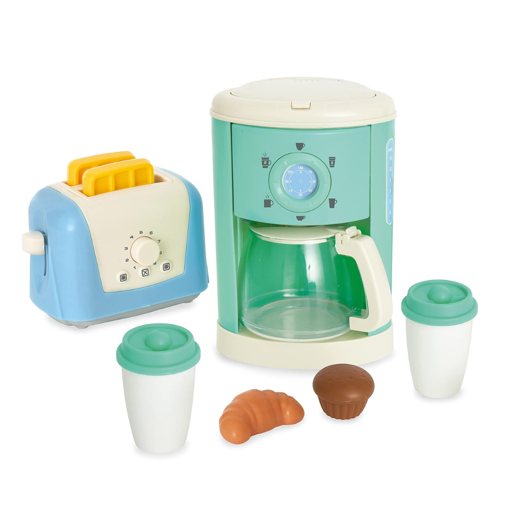 Casdon Takeaway Breakfast Set|Pretend Playset for Kids,Interactive Toy Toaster & Coffee Maker,Kitchen Set for Gifting|Realistic Feel with Play Food,Breakfast Set|Pretend Play for Children Aged 3+