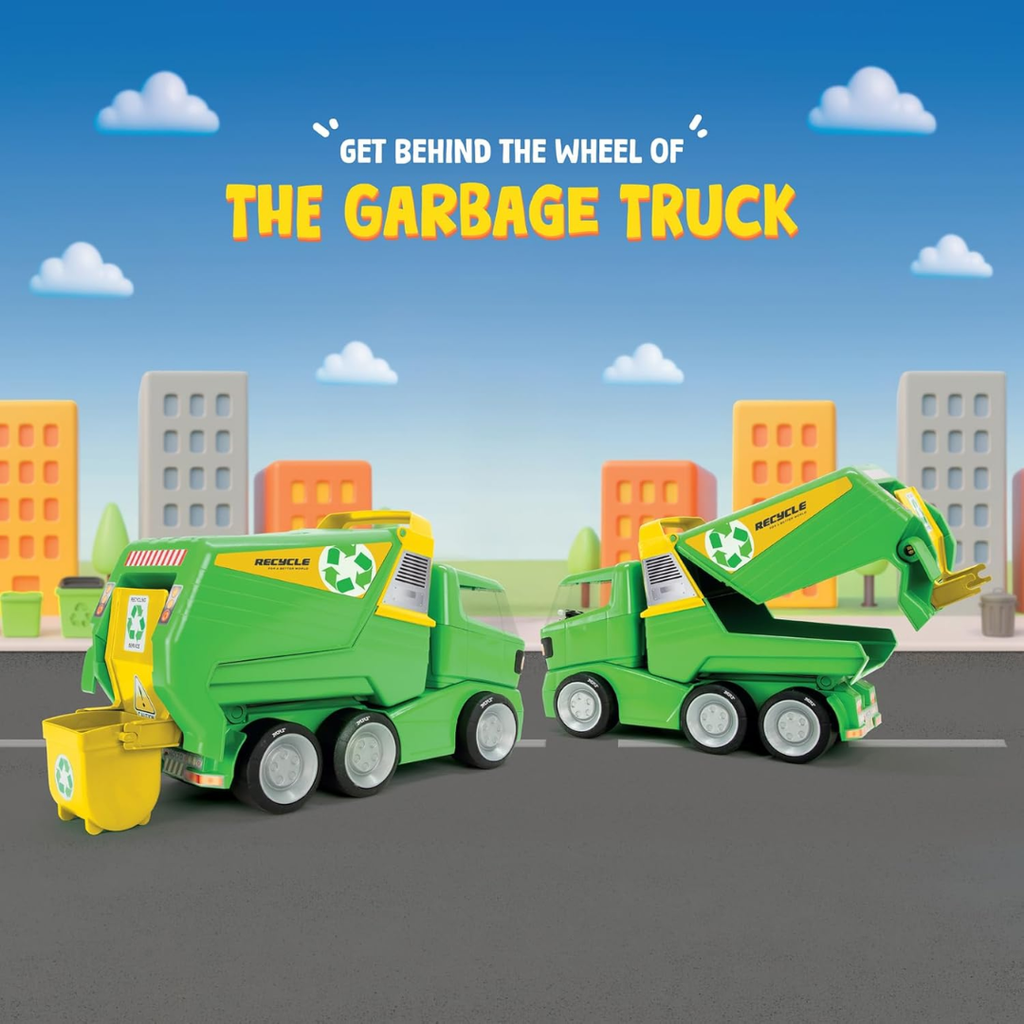 Funskool MOLTO Garbage Truck, Toy Truck, Nesting & Stackable Toy for Kids, Encourages Learning & Development, Fun Activity for Babies, Gift Set for Kid, Age 1, 2, 3, 4, 5 Months