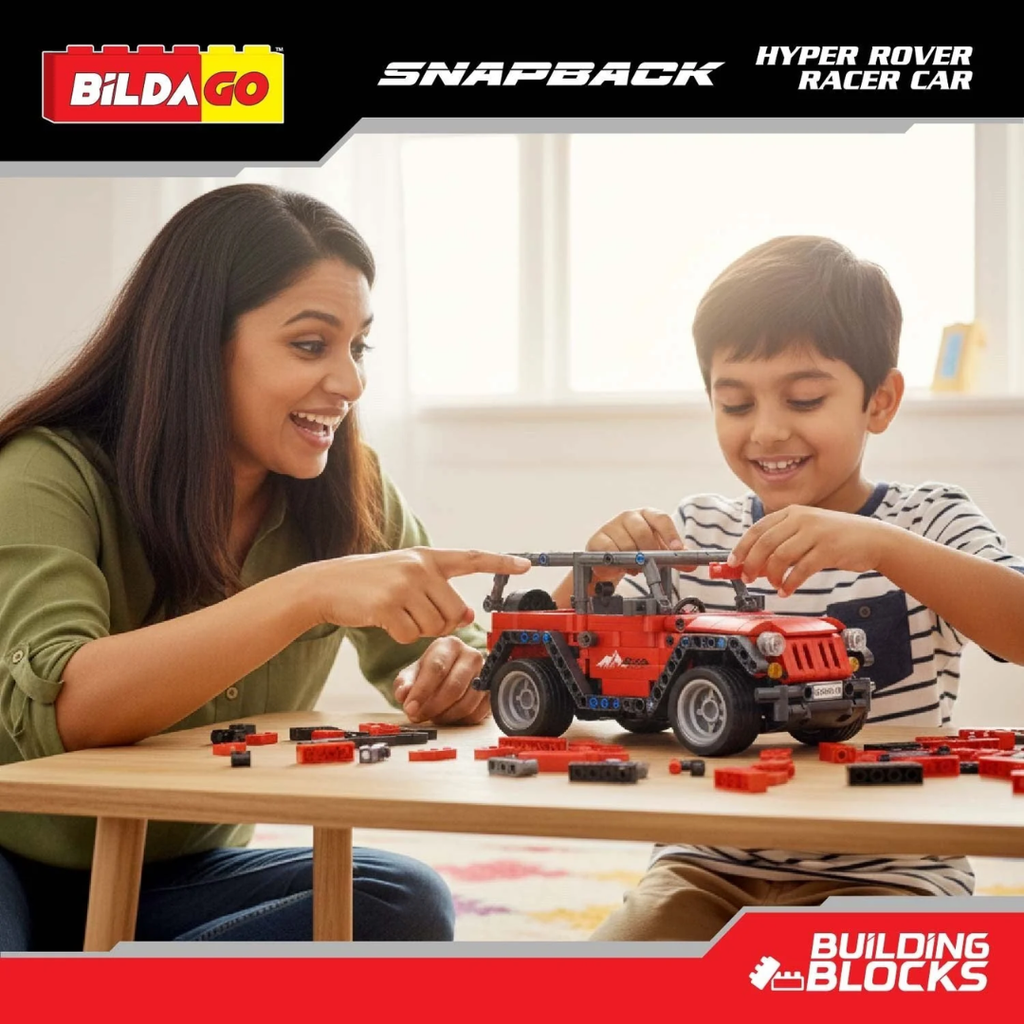 Bildago Snapback Racers - Hyper Rover - Pull back Racer Car (477 Pcs)