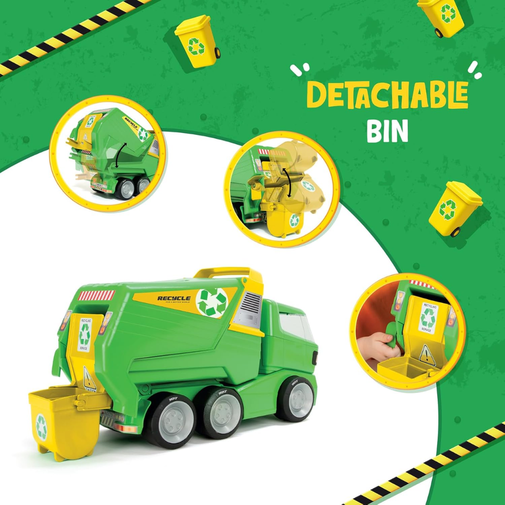 Funskool MOLTO Garbage Truck, Toy Truck, Nesting & Stackable Toy for Kids, Encourages Learning & Development, Fun Activity for Babies, Gift Set for Kid, Age 1, 2, 3, 4, 5 Months