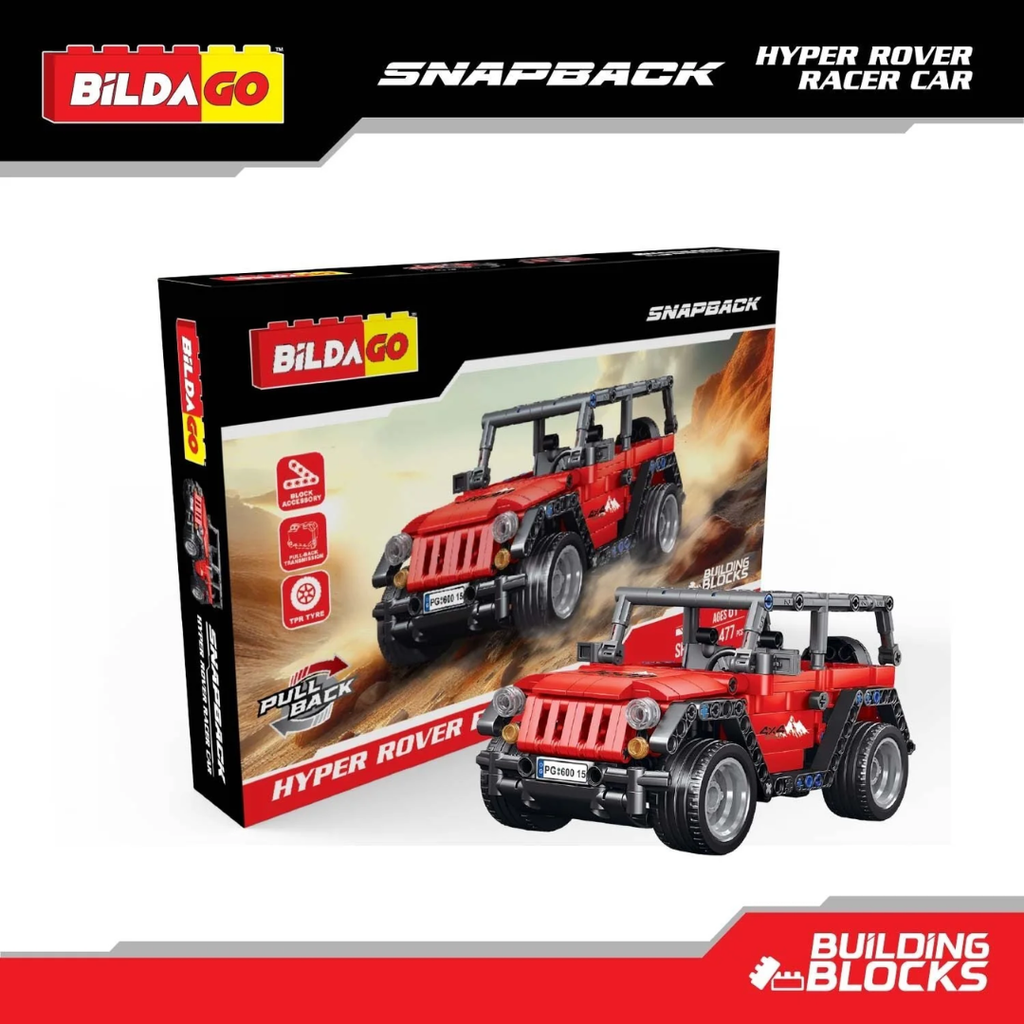 Bildago Snapback Racers - Hyper Rover - Pull back Racer Car (477 Pcs)