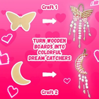 KREEDA- DIY Sea Shell Dream Catcher | Art & Craft Kit | DIY 150+ Natural Sea Shells | Creative Activity | Butterfly and Moon DIY kit