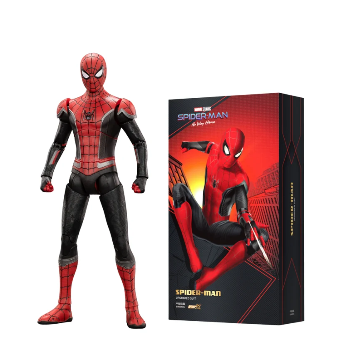 ZD Toys 1/10 Scale 7 inch No Way Home Spider-man Red and Black Upgraded Suit Collector Action Figure