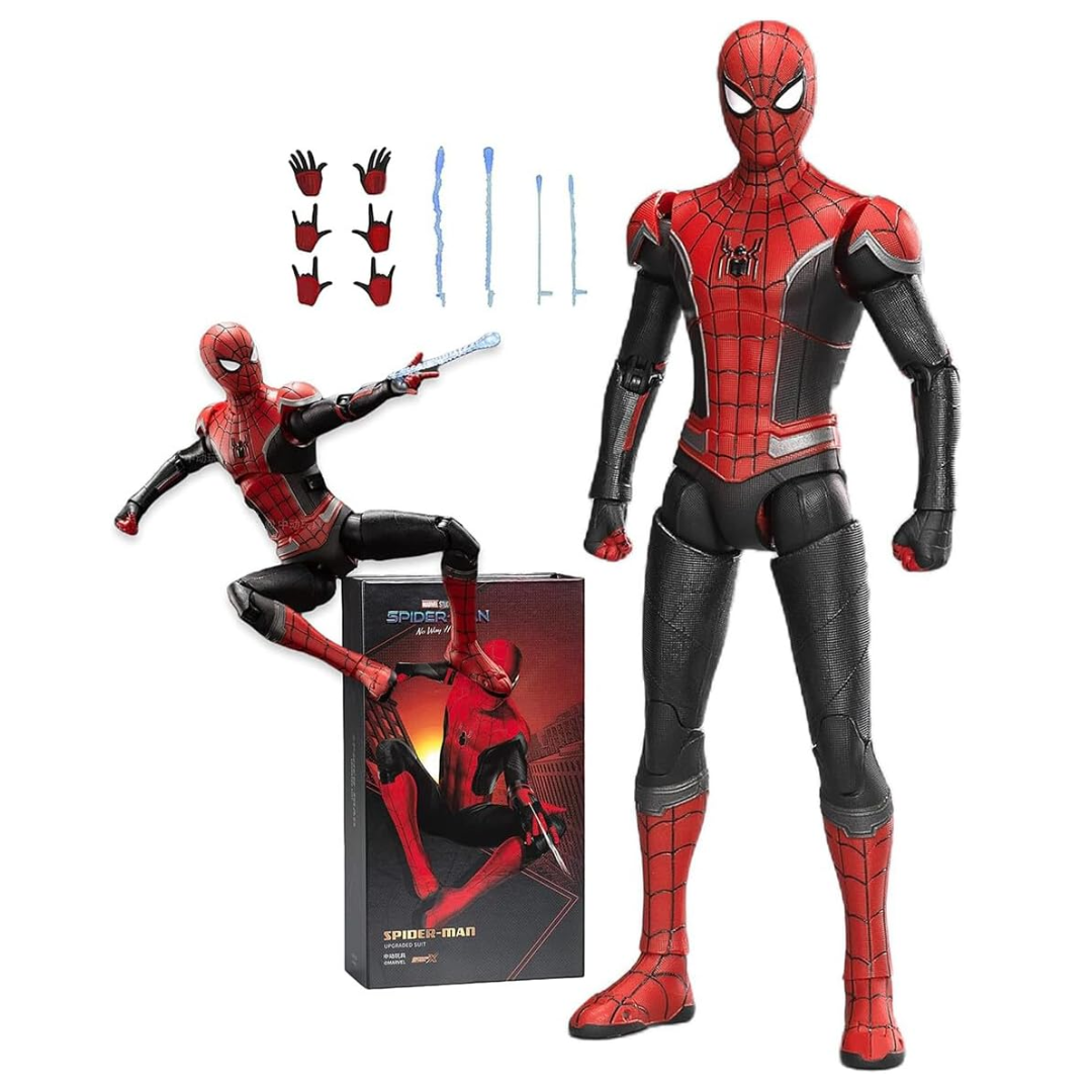 ZD Toys 1/10 Scale 7 inch No Way Home Spider-man Red and Black Upgraded Suit Collector Action Figure