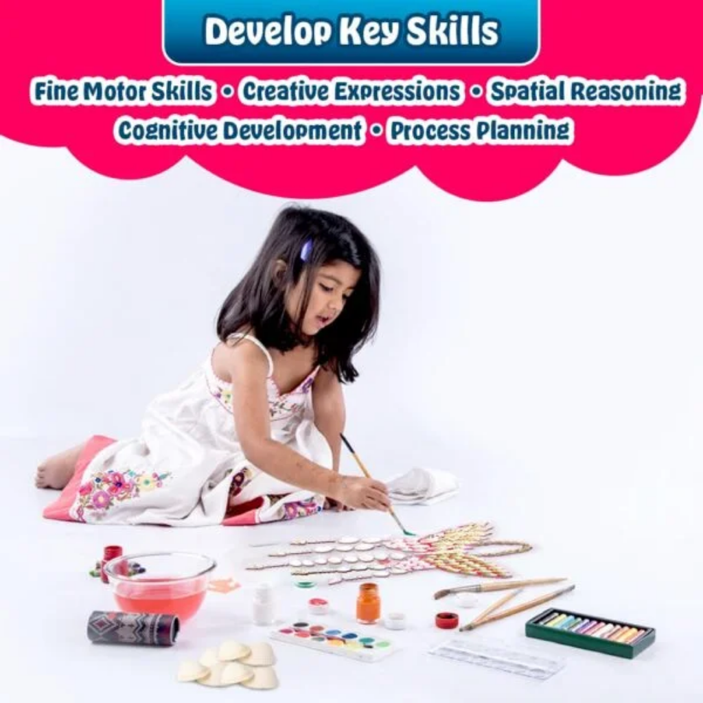 KREEDA- DIY Sea Shell Dream Catcher | Art & Craft Kit | DIY 150+ Natural Sea Shells | Creative Activity | Butterfly and Moon DIY kit