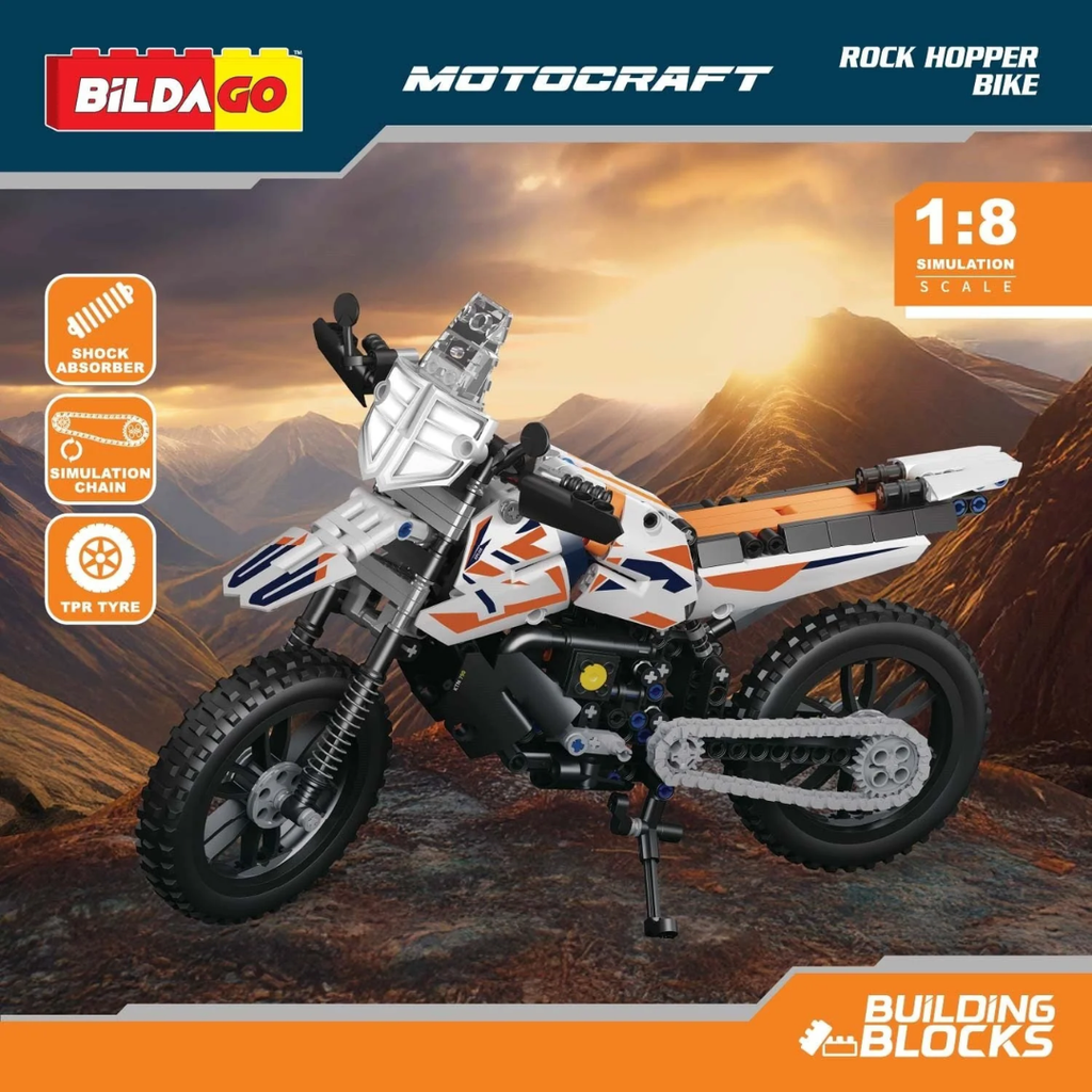 Bildago Motocraft - Rock Hopper - Pull Back Bike (456 PCS) 1:8 Super Bike