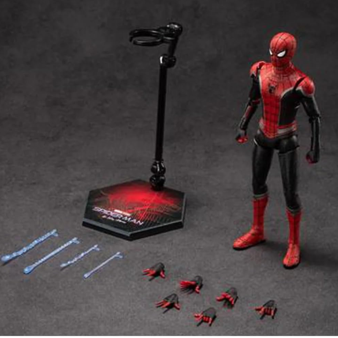 ZD Toys 1/10 Scale 7 inch No Way Home Spider-man Red and Black Upgraded Suit Collector Action Figure