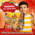 Ramleela | 2-in-1 Board Game for Kids and Adults | Reusable Stickering Activity