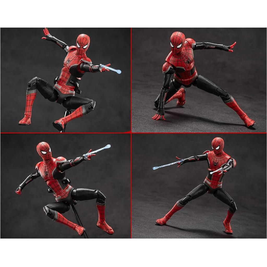 ZD Toys 1/10 Scale 7 inch No Way Home Spider-man Red and Black Upgraded Suit Collector Action Figure