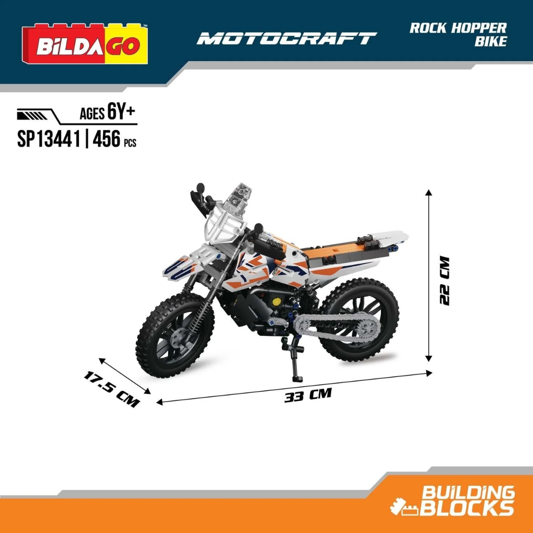 Bildago Motocraft - Rock Hopper - Pull Back Bike (456 PCS) 1:8 Super Bike
