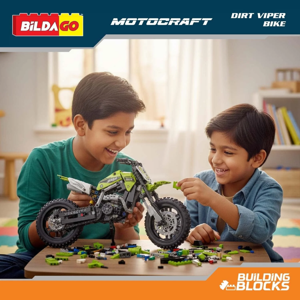 Bildago Motocraft - Dirt Viper - Pull back Bike (521 PCS) 1:8 Super Bike