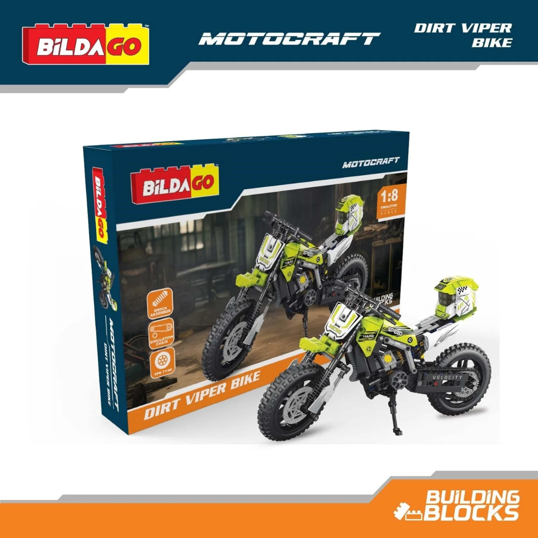 Bildago Motocraft - Dirt Viper - Pull back Bike (521 PCS) 1:8 Super Bike