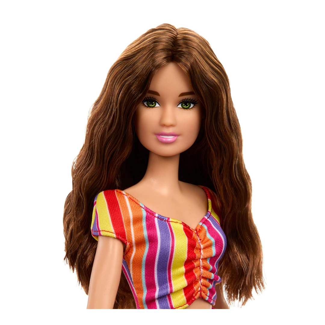 Barbie Day at The Fair Doll & Accessory Set with Camera, Balloon Dog & More, Fashionable Festival-Themed Outfit with Pink Overalls Skirt , Jfl59