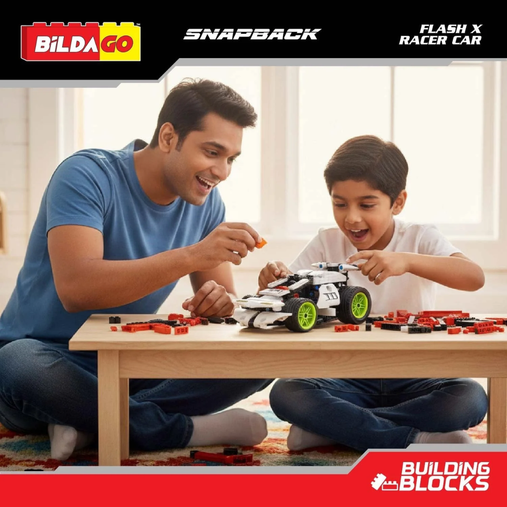 Bildago Snapback Racers - Flash X - Pull back Racer Car (198 PCS)
