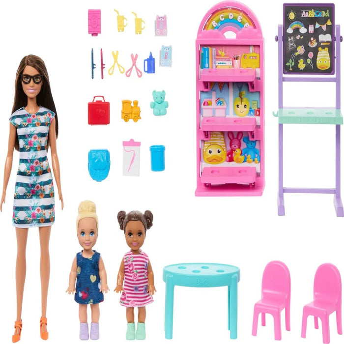 Barbie I Love School Dolls & Accessories, Classroom Playset with Fashion Doll