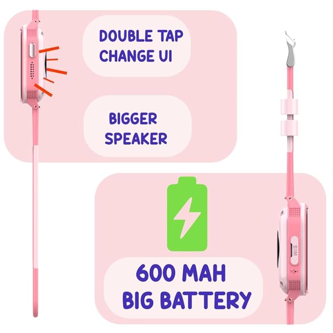 Spiky Gnome 4G Calling Multi-UI IPX7 Waterproof Kids Smartwatch | Rotatable Menu Dial,GPS Tracking, Video Call, Calling Watch, Games, Geo-Fencing, SOS | Best for Kids Girls & Boys 4-12 Years | Blue