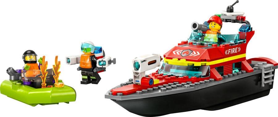 LEGO City Fire Rescue Boat 60373 Building Toy Set (144 Pcs),Multicolor