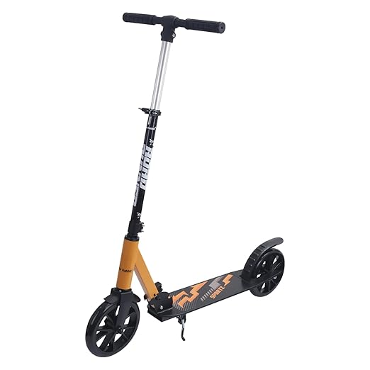 R for Rabbit Road Runner Sportz Kick Scooter for Kids of 5+ Years, 3 Adjustable Height, Foldable, PVC Wheels with ABEC7 Bearings with Brakes, Weight Capacity 120 Kgs (Lake Blue)