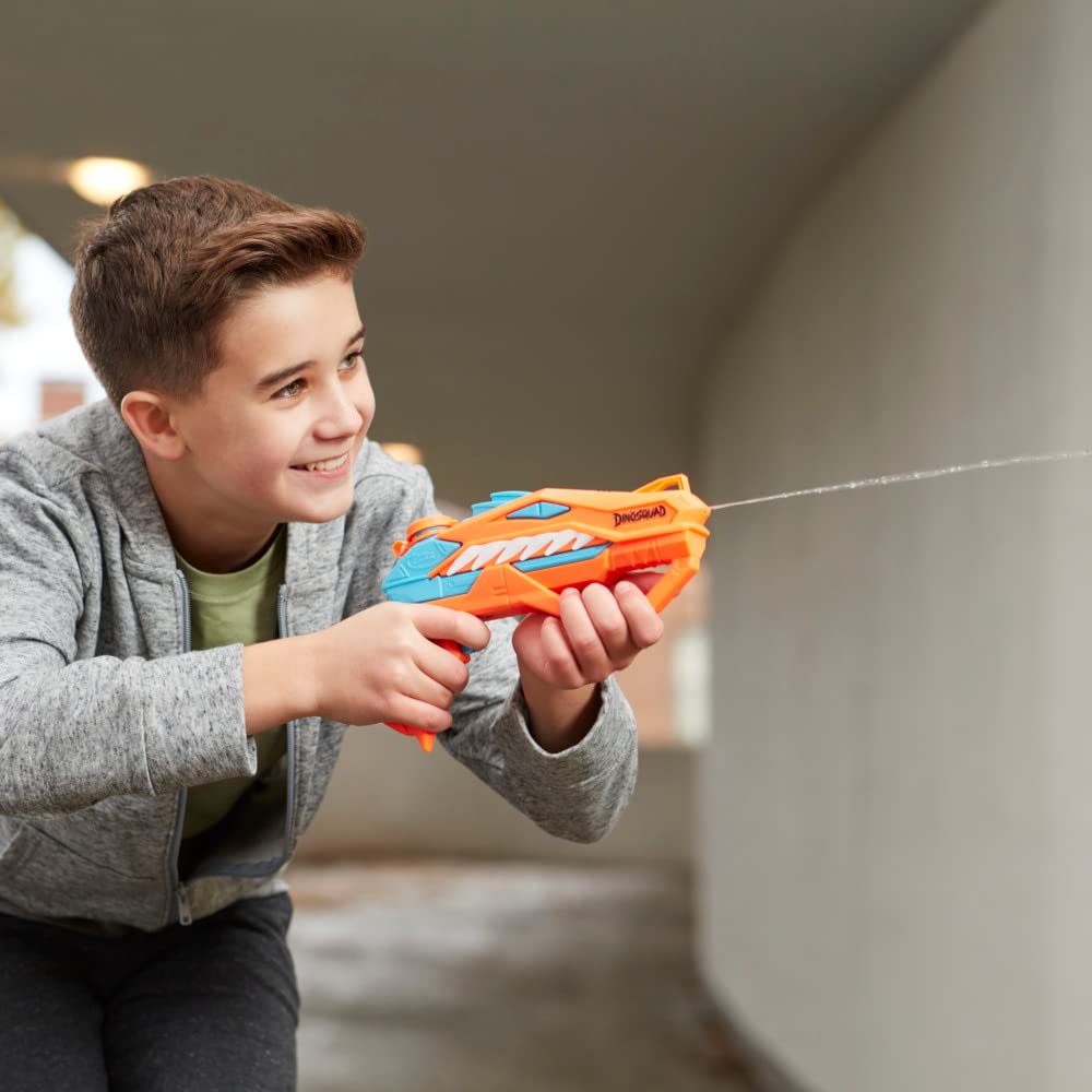 Super Soaker Nerf Dinosquad Raptor-Surge Water Blaster for Holi, Trigger-Fire Soakage for Outdoor Water Games On Holi Festival, Branded Toy Pichkari for 6+