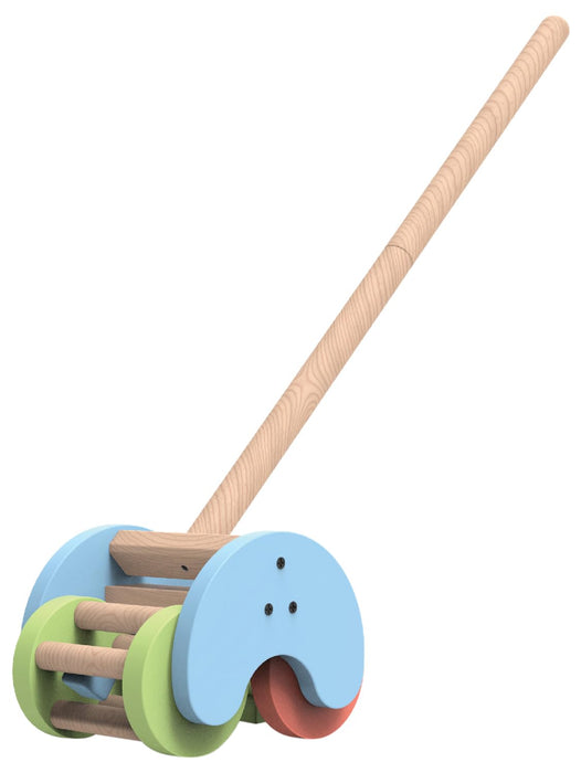 Funskool Giggles Rattle Strider Wooden,Push Along Toy, with Detachable Handle, Ideal for Toddlers, Playful Kid Toy, 18months and Above