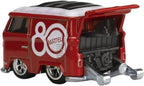 Hot Wheels Toy Van, Premium Mattel 80th Volkswagen Kool Kombi, 1:64 Scale Collectible Vehicle, Real Riders Tires, Metal/Metal Body & Chassis