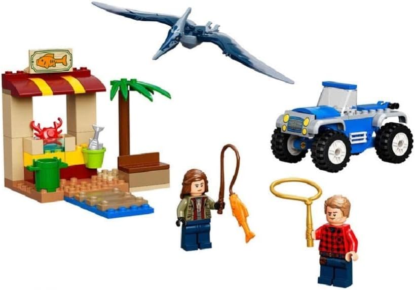 LEGO Jurassic World Pteranodon Chase 76943 Dinosaur Toy Set with 2 Minifigures and Buggy Car, Gift Idea for Kids 4 Plus Years Old