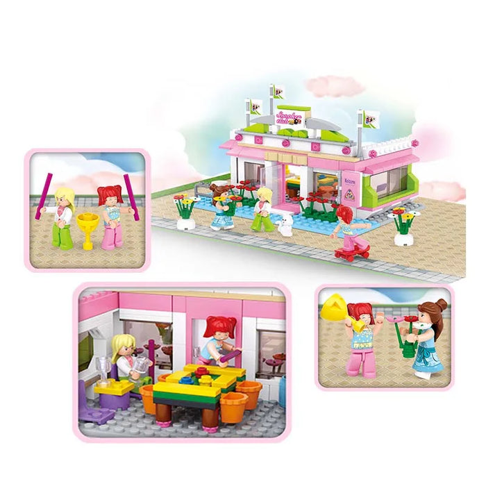 Sluban Building Block Toys Girls Dream Pink B0527 Snooker Club 289PCS Bricks Compatible With Leading Brands Construction Kit