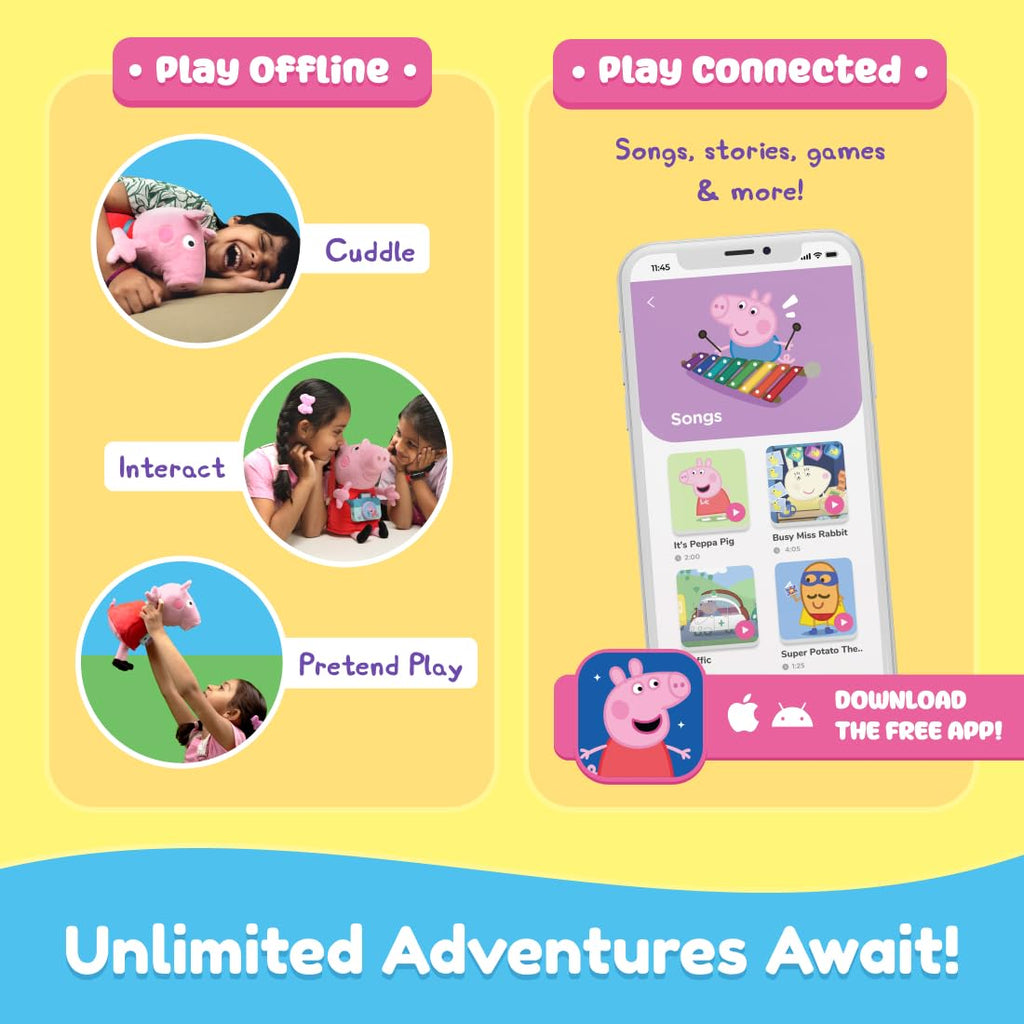 Peppa Pig | Interactive Plush Peppa Toy | Talking, Singing, Storytelling