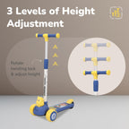 R for Rabbit Road Runner Ryder Kids Scooter, 3 Level Adjustable Height Wide Deck & PU LED Wheels Kick Scooter with Brake for 3+ Years Kids, Weight Capacity Upto 50kgs|6 Months Warranty