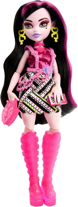 Monster High™ Doll and Fashion Set, Draculaura™ Doll, Skulltimate Secrets™: Neon Frights™, Dress-Up Locker with 19+ Surprises