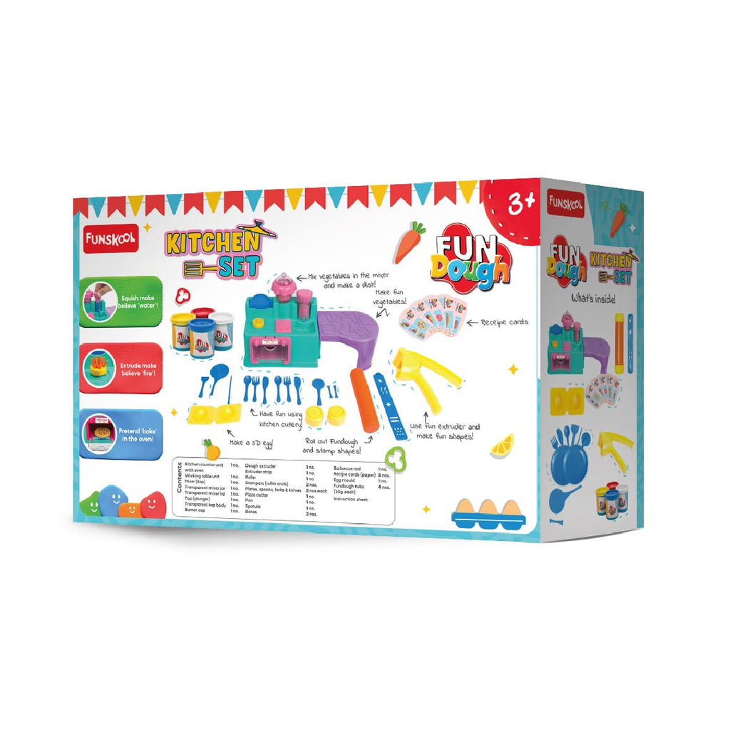 Fundough - Kitchen Set, Cutting and Moulding Playset, 3Years +, Multicolor