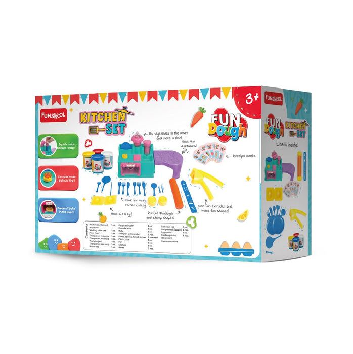 Fundough - Kitchen Set, Cutting and Moulding Playset, 3Years +, Multicolor