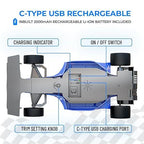 Mirana F1 Super Car | USB Rechargable Type-C | in-Built Bluetooth Speaker | 1:12 Size High-Speed Dual Motor Formula 1 RC Car | Long Range Remote & App Controlled Toy for Kids 4+ 5+ 6+ Years (Blue)