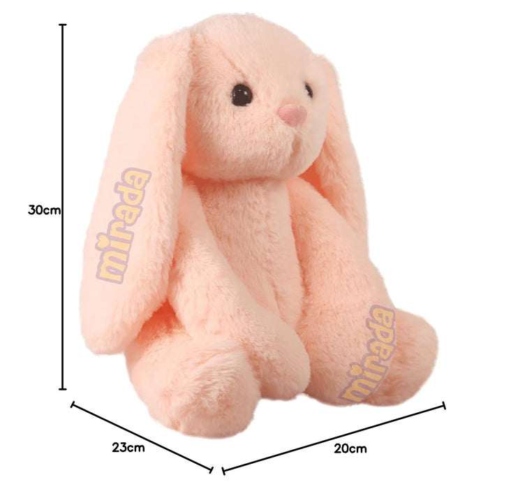 Mirada Cute Peach Bunny Soft Toy for Girls/Kids | Huggable Rabbit with Long Ears