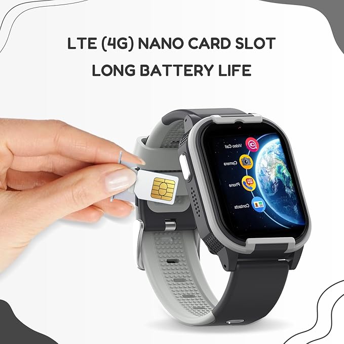 SPIKY Gnome Kids Smartwatch | with HD 4G Video & Voice Calling | IP67 Waterproof, GPS - LBS Tracking - WiFi, Geo Fencing, SOS Button | Best Smartwatch for Kids Boys & Girls